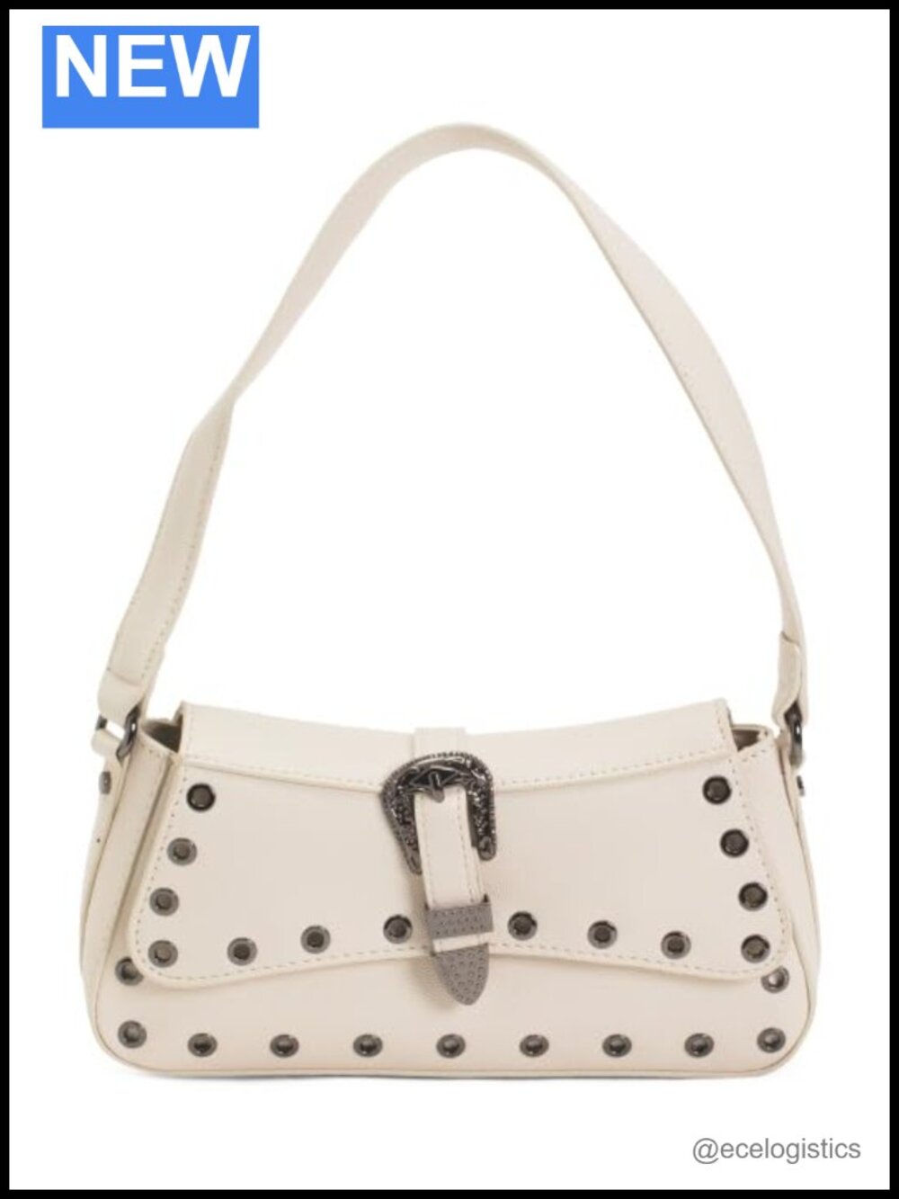 Betsey Johnson Western Print Shoulder Bag Faux Leather Magnetic Flap Closure
